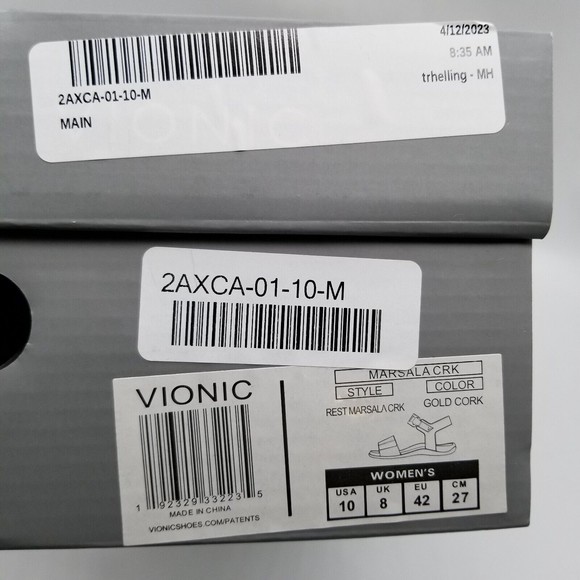 Vionic Women Gold Cork Marsala Sandals - Picture 3 of 9